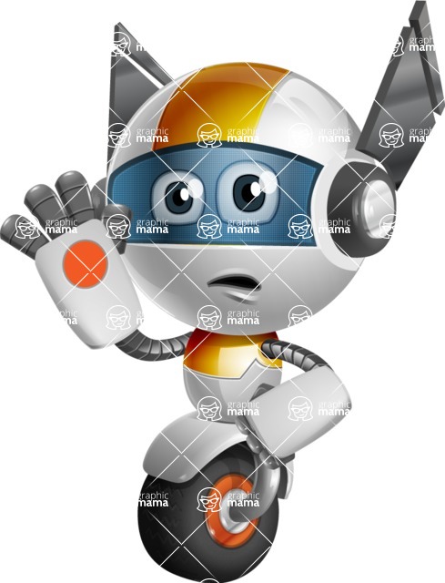 Cute robot cartoon character - 112 stock vector images - Cute robot cartoon character making goodbye gesture with hand - stock vector graphic image